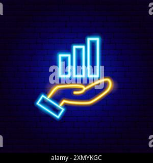 Cartello al neon stock in Hand Illustrazione Vettoriale
