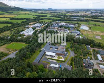 Veduta aerea del centro di Edinburgh Technopole nella Midlothian Science zone , Penicuik, Scozia , Regno Unito Foto Stock