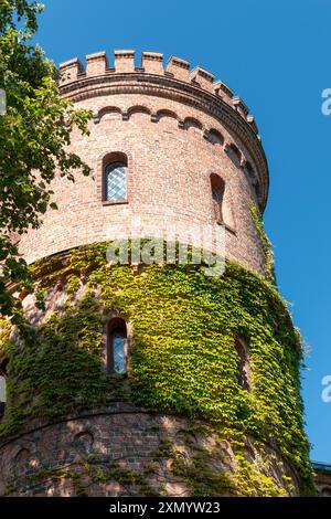 Primo piano della torre presso King's House, Lund University, Svezia Foto Stock