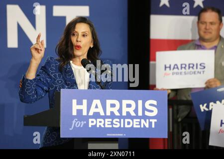 29 luglio 2024: I governatori Josh Shapiro e Gretchen Whitmer fotografati durante un evento della campagna Harris for President alla Wissahickon High School di Ambler, Pa 7-29-2024 Credit: Star Shooter/MediaPunch Foto Stock