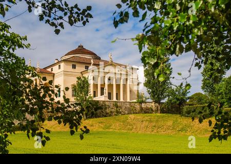 Villa la Rotonda di Andrea Palladio a Vicenza, Veneto, Italia Foto Stock