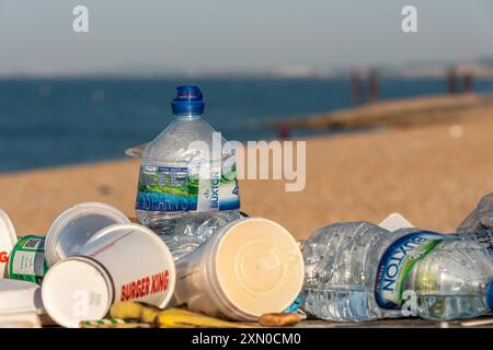 Brighton, 29 luglio 2024: Cucciolata sulla spiaggia di Brighton la mattina dopo uno dei giorni più caldi e frequentati dell'anno Foto Stock