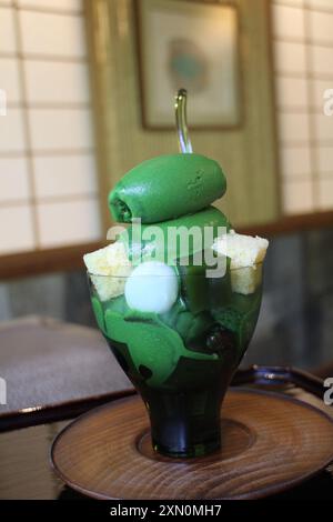 Matcha Parfait a Kyoto, Giappone Foto Stock