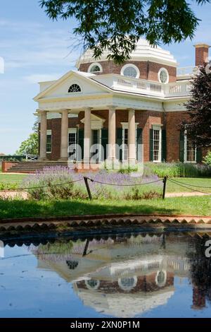 Monticello. La casa che Thomas Jefferson costruì in Virginia per se stesso e la sua famiglia. Foto Stock