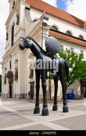 Brno, Repubblica Ceca. 24 giugno 2024. Statua equestre di Jobst di Moravia Foto Stock