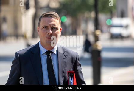 Londra, Regno Unito. 30 luglio 2024. Ministri presso l'Ufficio del Gabinetto 70 Whitehall Londra Regno Unito Wes Streeting, Segretario della salute, credito: Ian Davidson/Alamy Live News Foto Stock