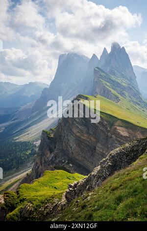Vista da Seceda - Odle - Val Gardena - Ortisei - Italia Foto Stock