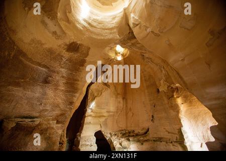 La grotta Bell a Bayt Jibrin o Beit Jibrin era una città storica, situata nel centro di Israele Tel Maresha Foto Stock