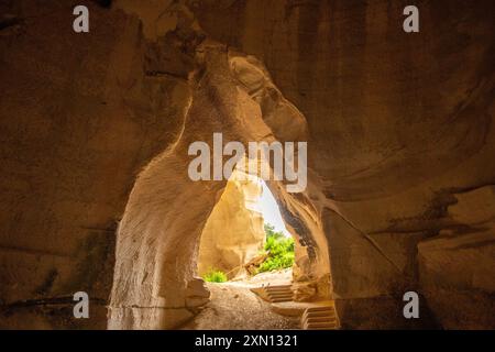 La grotta Bell a Bayt Jibrin o Beit Jibrin era una città storica, situata nel centro di Israele Tel Maresha Foto Stock