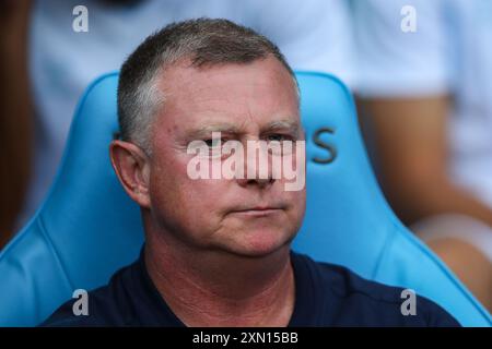 Mark Robins manager del Coventry City durante l'amichevole pre-stagione Coventry City vs Everton alla Coventry Building Society Arena, Coventry, Regno Unito, 30 luglio 2024 (foto di Gareth Evans/News Images) Foto Stock