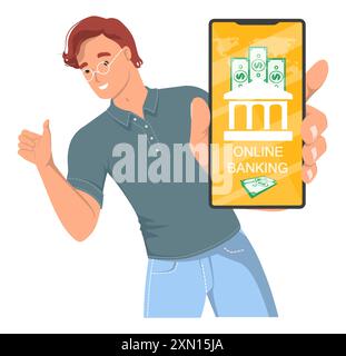 App mobile conto bancario per il pagamento e il trasferimento di denaro Illustrazione Vettoriale