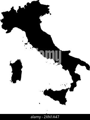 Illustrazione vettoriale silhouette mappa Italia Illustrazione Vettoriale