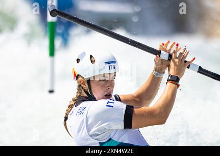 Parigi, Francia. 30 luglio 2024. Giochi olimpici, serie individuale di canoa da slalom di prima classe C1 e K1 a Vaires Sur Marne. © ABEL F. ROS Foto Stock