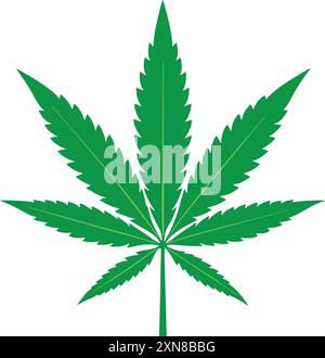 Vettore clipart a foglia verde di cannabis Illustrazione Vettoriale