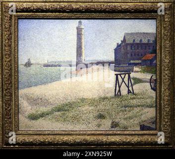 Georges-Pierre Seurat 1859-1891 pittore e disegnatore post-impressionista francese. Il faro di Honfleur George Seurat. Foto Stock