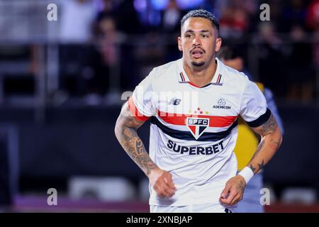 San Paolo, Brasile. 31 luglio 2024. Luciano, giocatore di San Paolo, celebra il suo gol durante una partita contro il Goias allo stadio Morumbi nella Coppa del Brasile 2024. Credito: AGIF/Alamy Live News Foto Stock