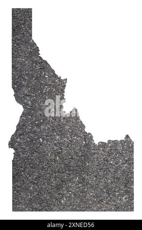 Mappa dei simboli dell'Idaho (Stati Uniti d'America) che mostra il profilo dello stato come superficie asfaltata Foto Stock