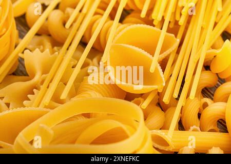 dettagli primo piano del mix di pasta Foto Stock