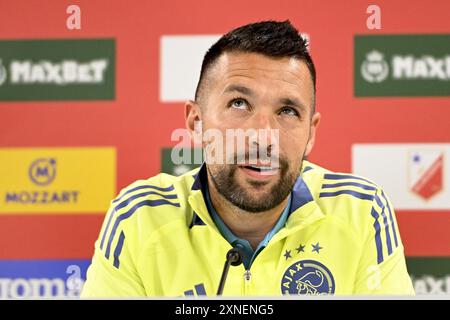 BACKA TAREZZA, 31-07-2024, TSC Arena, football, UEFA Europa League Q2, stagione 2024 / 2025, conferenza stampa Ajax, allenatore dell'Ajax Francesco Farioli Foto Stock