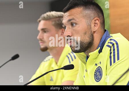 BACKA TAREZZA, 31-07-2024, TSC Arena, football, UEFA Europa League Q2, stagione 2024 / 2025, conferenza stampa Ajax, allenatore dell'Ajax Francesco Farioli Foto Stock