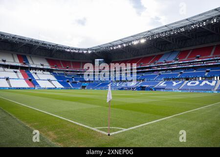 Lione, Francia. 31 luglio 2024. Lione, Francia, 31 luglio 2024: Vista generale all'interno dello stadio prima dei Giochi Olimpici Parigi 2024 Women gruppo A partita di calcio tra nuova Zelanda e Francia allo Stade de Lyon di Lione, Francia. (Ane Frosaker/SPP) credito: SPP Sport Press Photo. /Alamy Live News Foto Stock