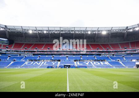 Lione, Francia. 31 luglio 2024. Lione, Francia, 31 luglio 2024: Vista generale all'interno dello stadio prima dei Giochi Olimpici Parigi 2024 Women gruppo A partita di calcio tra nuova Zelanda e Francia allo Stade de Lyon di Lione, Francia. (Ane Frosaker/SPP) credito: SPP Sport Press Photo. /Alamy Live News Foto Stock