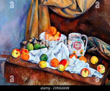 Natura morta (Nature morte) (ca. 1892–1894) di Paul Cezanne. Originale dall'originale della Barnes Foundation. Foto Stock