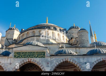 Vista ravvicinata della Moschea Blu o della Moschea Sultanahmet a Istanbul, Turchia. Foto Stock