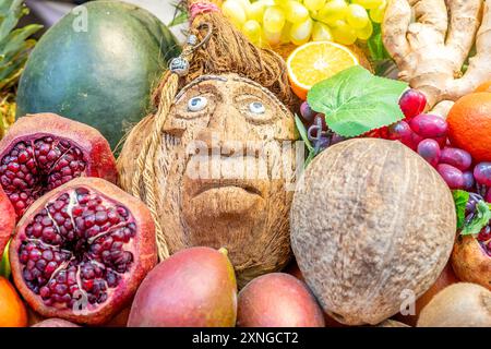 Vista ravvicinata della frutta tropicale. Cibo sano. Foto Stock