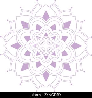Mandala colorato vettore di fiori astratti Illustrazione Vettoriale