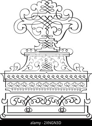 Capitelli di colonna greche stilizzati Corinzio. Dorico. Ionico. Colonne corinzie. Illustrazione vettoriale. Grafica in bianco e nero. Illustrazione Vettoriale