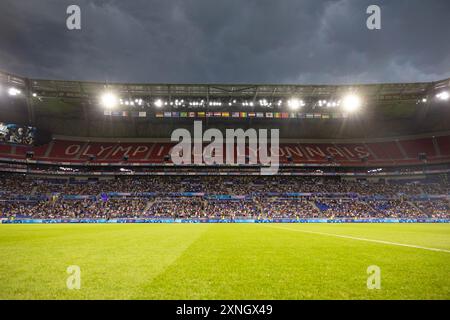 Lione, Francia. 31 luglio 2024. Lione, Francia, 31 luglio 2024: Vista generale all'interno dello stadio prima dei Giochi Olimpici Parigi 2024 Women gruppo A partita di calcio tra nuova Zelanda e Francia allo Stade de Lyon di Lione, Francia. (Ane Frosaker/SPP) credito: SPP Sport Press Photo. /Alamy Live News Foto Stock