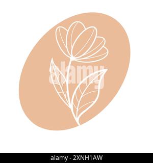 Illustrazione con i fiori che disegnano la linea Foto Stock