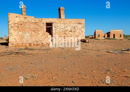 Rovine nella città fantasma di Farina Foto Stock