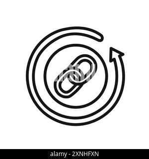 Icona di backlink segno grafico vettoriale lineare o set di simboli per l'interfaccia utente dell'app Web Illustrazione Vettoriale