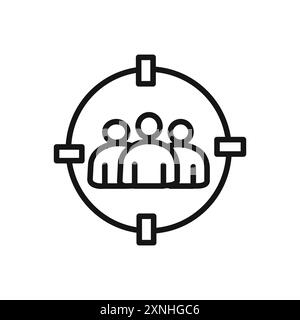 Icona di segmentazione persone segno grafico vettoriale lineare o set di simboli per l'interfaccia utente dell'app Web Illustrazione Vettoriale