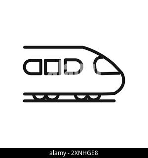 Icona del treno ad alta velocità della metropolitana segno grafico vettoriale lineare o set di simboli per l'interfaccia utente dell'app Web Illustrazione Vettoriale