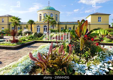 Berggarten ad Hannover mit Bibliothekspavillon - gesehen AM 30.07.2024 *** Berggarten ad Hannover con padiglione biblioteca visto il 30 07 2024 Foto Stock