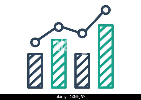 Icona Cartografia. icona relativa all'analisi. stile icona linea. illustrazione vettoriale degli elementi di analisi dei dati Illustrazione Vettoriale