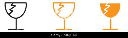 Collezione di logo Web con icona pacchetto fragile in formato vettoriale piatto Illustrazione Vettoriale