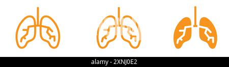 Icona dei polmoni umani, logo web design, collezione in vettoriale piatto Illustrazione Vettoriale