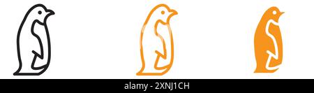 Collezione di logo web design icona pinguino in formato vettoriale piatto Illustrazione Vettoriale