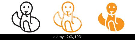 Collezione di logo Snake Icon Web design in formato vettoriale piatto Illustrazione Vettoriale