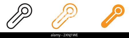 Collezione di logo con icona termometro web design in formato vettoriale piatto Illustrazione Vettoriale