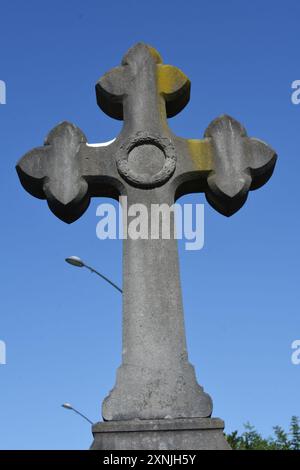 Une croix ancienne en pierre, Francia Foto Stock