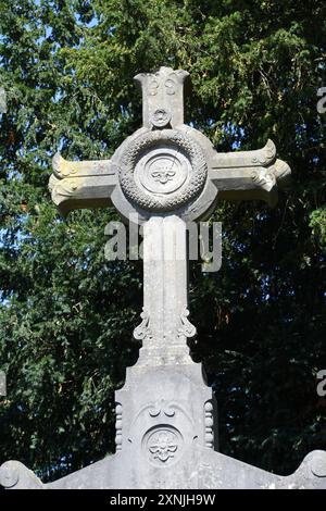 Une croix ancienne en pierre, Francia Foto Stock