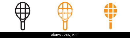 Collezione di logo per il web design con icona a racchetta da badminton in vettoriale Illustrazione Vettoriale