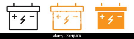 Icona della batteria per auto logo web design collezione in vettoriale Illustrazione Vettoriale