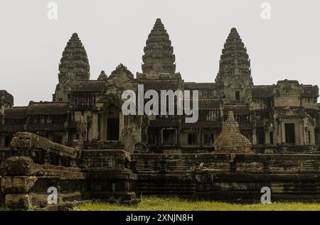 Tempio di Angkor Wat a Siem Reap, Cambogia - 1 agosto 2024: Vista ad Angkor Wat Foto Stock