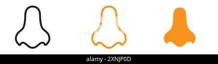 Logo web design icona naso umano collezione in vettoriale Illustrazione Vettoriale